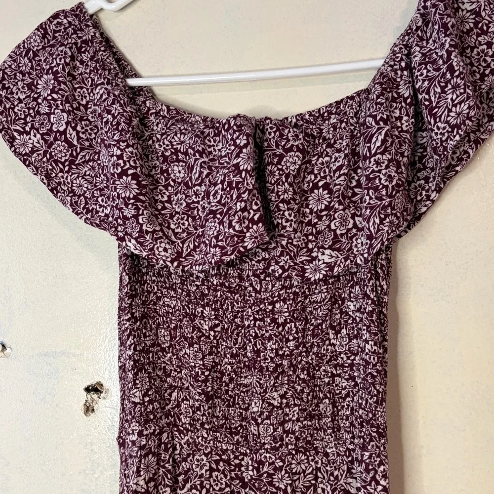 Abercrombie and fitch off the shoulder maxi dress dainty floral print XS